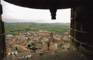 Vista de Artajona desde el campanario de la iglesia del Cerco.
