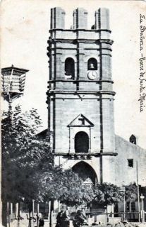Antigua postal de la Iglesia de Santa María de La Bañeza. - Autor: ANÓNIMO