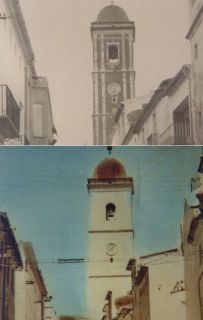Montaje con dos vistas del campanario 1964 arriba y 1965 abajo - Autor: TORREGROSA, Antonio