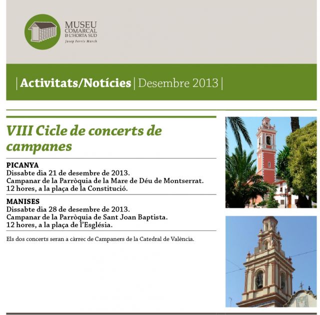 VIII Cicle Concerts de Campanes - Autor: MUSEU COMARCAL DE L'HORTA SUD