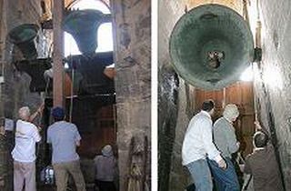 Los campaneros de la Catedral han volteado a mano las 11 campanas del Miguelete por el Corpus Christi, en el 20 aniversario de esta Asociación
